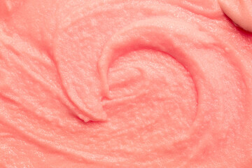 Berry yoghurt ice cream. Smoothies from fresh fruits and berries. Ice cream texture. Delicious sweet dessert close-up as a background.
