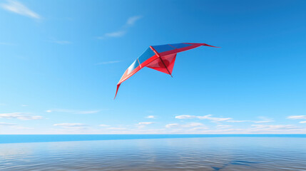 Flying kite in the blue sky.