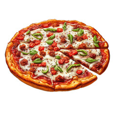 Chicago-style pizza food isolated on transparent background