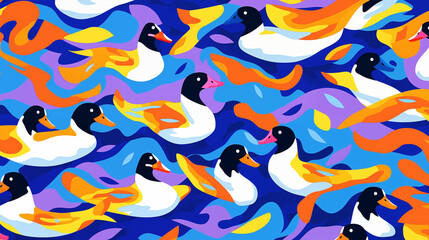 Fun duck cartoon illustration.