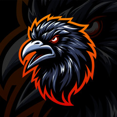 Obraz premium Sport and E-Sport Teams' Logo Crow Mascot in Black Illustration