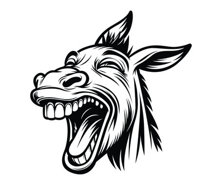 Laughing Donkey Vector