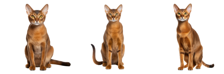 Majestic Abyssinian Cat Isolated on Transparent Background