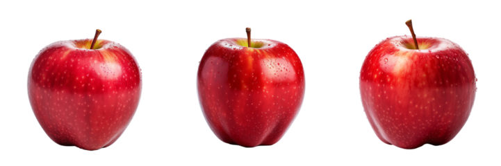 Elegant Apple Characters on Transparent Background: Wholesome Fruit Collection