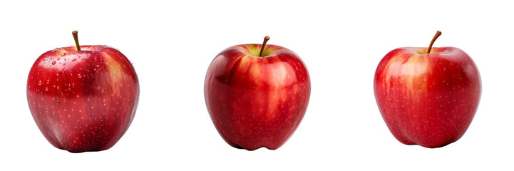 Vibrant Apple Set: Fresh and Juicy Fruits on Transparent Background