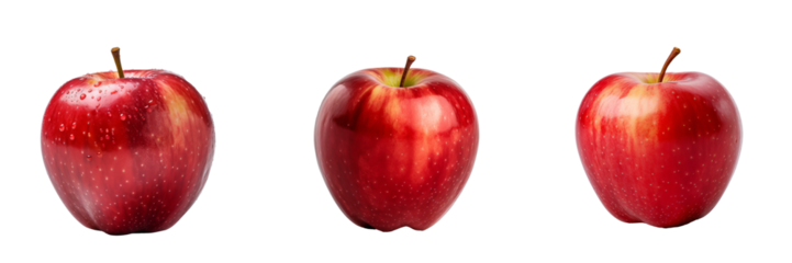 Vibrant Apple Set: Fresh and Juicy Fruits on Transparent Background