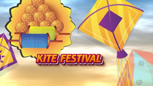 Sweet Celebrations: Kites and Laddus for a Joyous Uttarayan, Embrace the spirit of Makar Sankranti with this vibrant stock video. Watch as colorful kites dance in the sky, symbolizing new beginnings.