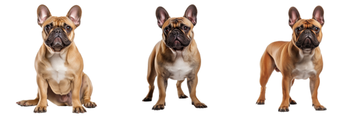 Charming French Bulldog: Isolated Full Body Illustration