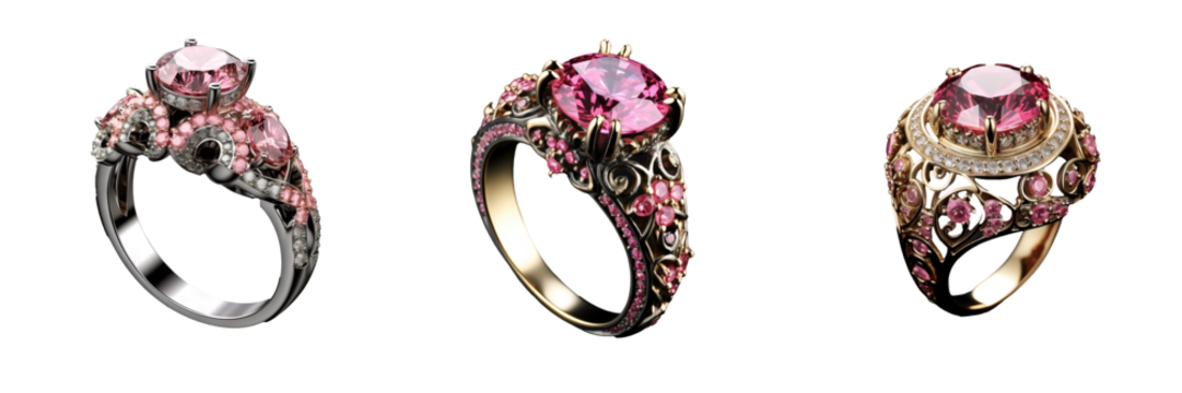 Enchanting Pink Fantasy Ring on a Delicate Transparent Background