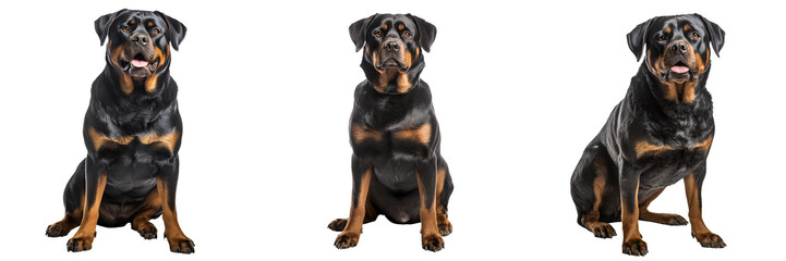Obraz premium Powerful Rottweiler Presence: Transparent Background Full Body Shot
