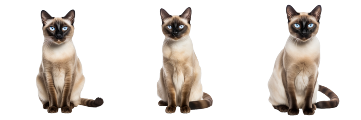 Graceful Siamese Cat Set on Transparent Background