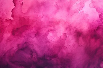 Abstract fuchsia watercolor background. The backdrop is pink, blurred lines and spots, flowing paint - obrazy, fototapety, plakaty