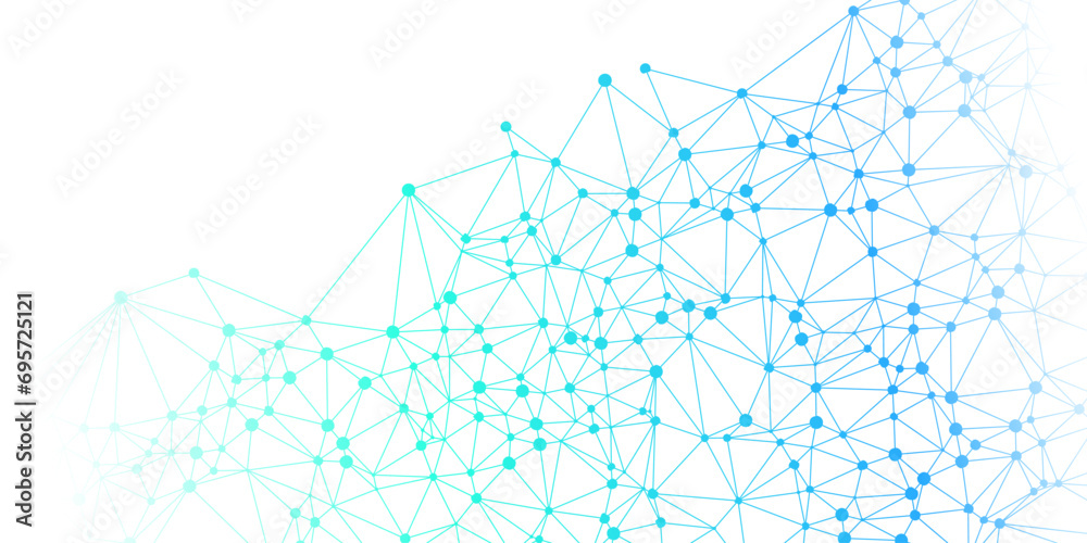 Poster abstract colorful colorful lines with connected dots in white background
