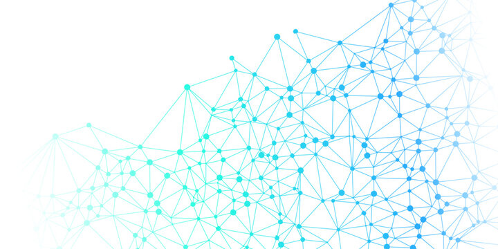 abstract colorful colorful lines with connected dots in white background