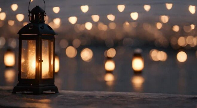 lanterns shine at night