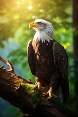 A Majestic Bald Eagle Perched on a Serene Tree Branch