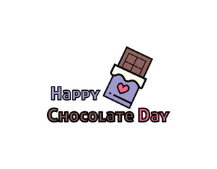 Happy chocolate day logo design vector illustration