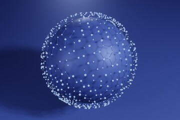 Fototapeta na wymiar Worldwide internet connectivity 3D illustration, technology backdrop, wallpaper, internet around the globe, 3d render, tech business, blue color