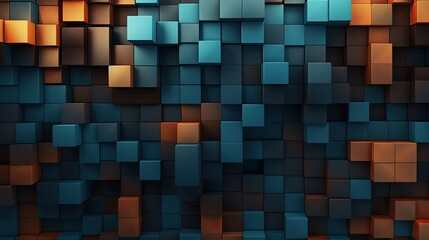  grid of abstract cubist shapes gradients blue