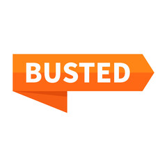 Busted In Orange Rectangle Ribbon Shape For Announcement Information Business Marketing Social Media
