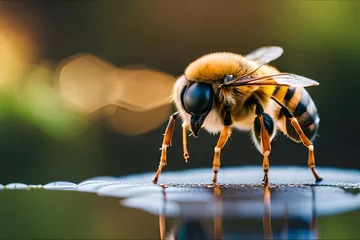 Fotobehang bee on a water © Ghulam Abbas