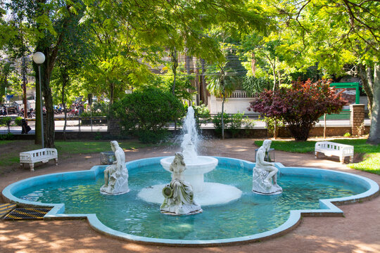 Porto Alegre, Rio Grande do Sul, Brazil -November 25, 2023: a fountain in DMAE - Municipal Department of Water and Sewage