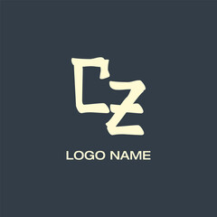 CZ letter abstract monogram initial letter logo design - obrazy, fototapety, plakaty