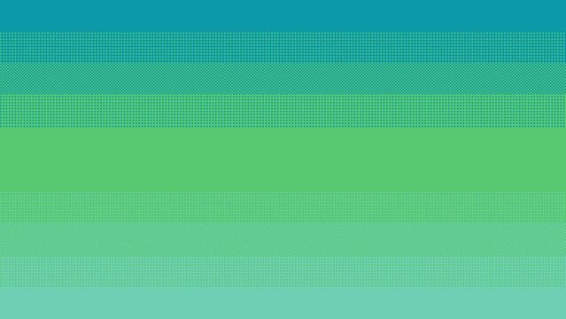 Animated seamless background in pixel art. Animation of green to blue halftone dithering backdrop in 8 bit style.