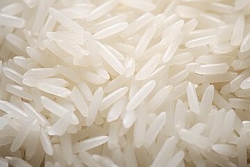 Close up of white cooked long grain rice
