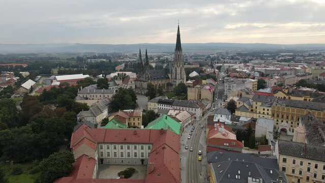 The aerial view of Olomouc in the Czech Republic 