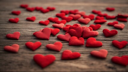 red rose petals on wooden background