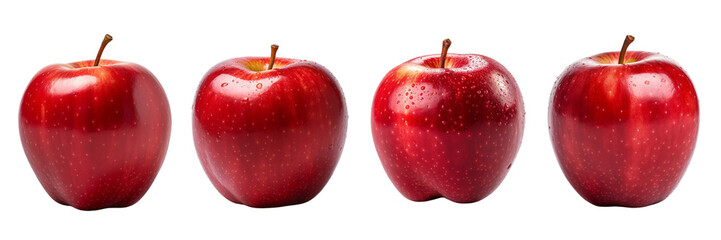 A single red apple isolated on a pristine on a transparent background 