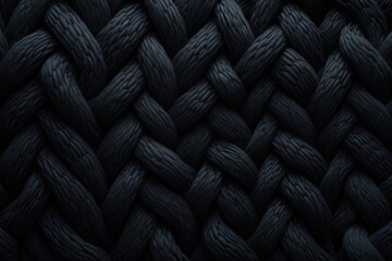 Black knitting wool texture background  - obrazy, fototapety, plakaty