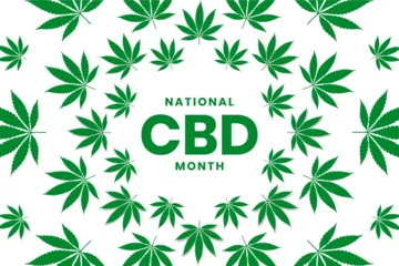 Foto op Aluminium National CBD Month Cannabidiol Month Holiday concept. Template for background, banner, card, poster, t-shirt with text inscription © Abay