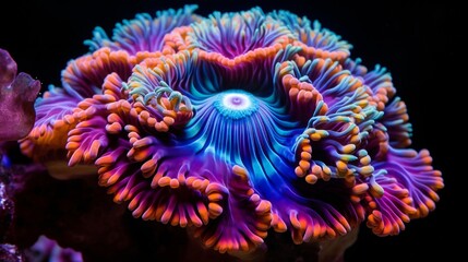 Rainbow coloration open brain LPS coral -  - obrazy, fototapety, plakaty