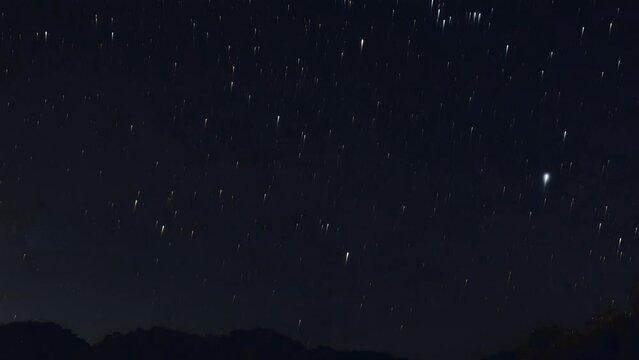 Time lapse of the Geminid meteor shower in the nature 