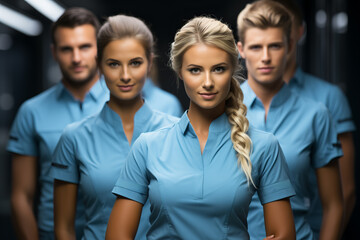 Obraz premium Team of medical professionals in hospital. internship. medicine concept
