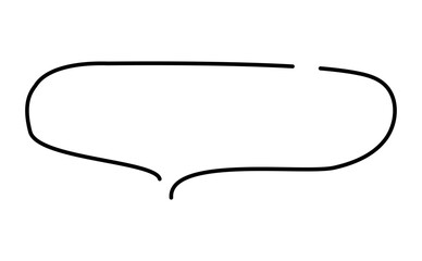 手描きの線画吹き出しイラスト