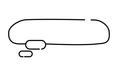 手描きの線画吹き出しイラスト