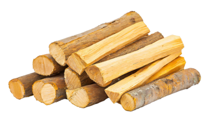Bundle of firewood for a fireplace, stove, or campfire, cut out