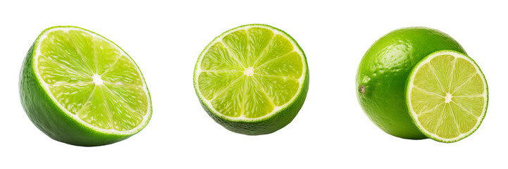 Vibrant Lime Fruit Collection: Transparent Background for Easy Integration - obrazy, fototapety, plakaty