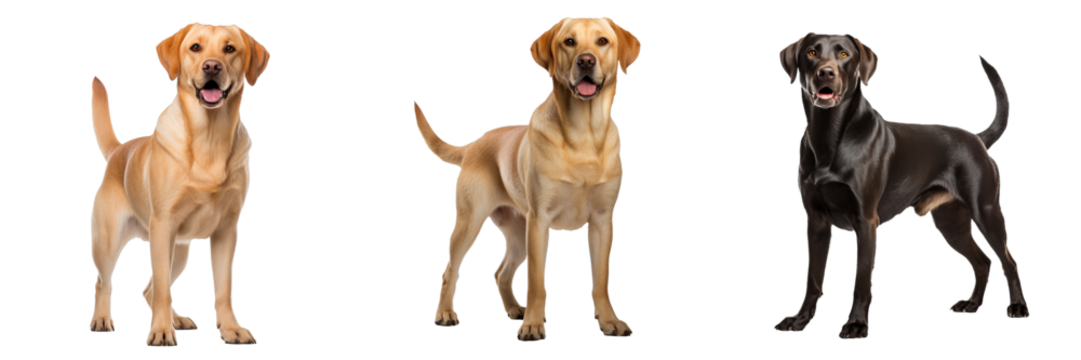 Transparent Background Labrador Retriever: Full-Body Capture of Lovable Dog