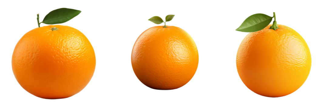 Dynamic Set of Vibrant Orange Elements on Transparent Background