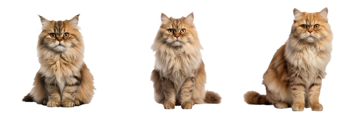 Elegant Persian Cat in Full Body Pose on Transparent Background