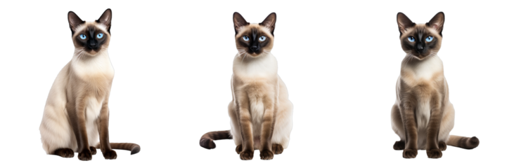 Graceful Siamese Cat on Transparent Background: A Captivating Feline Set