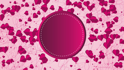 Love background with heart shape. Anniversary or wedding invitation card with copy space.