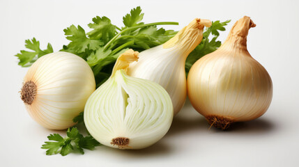 Vegetables, onion and healthy food in studio for vegan diet, meal and green salad. Mockup, lifestyle and organic with fresh, natural and agriculture for produce, vitamins and vegetarian dinner.