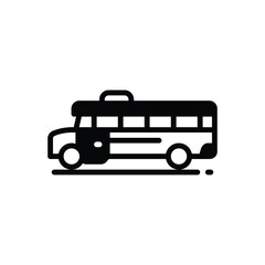 Black solid icon for school bus  