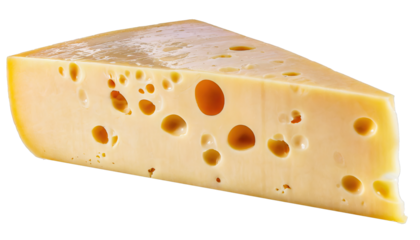 Piece of delicious cheese - isolated on transparent background