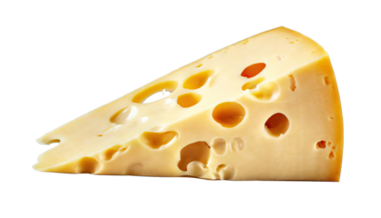 Piece of delicious cheese - isolated on transparent background